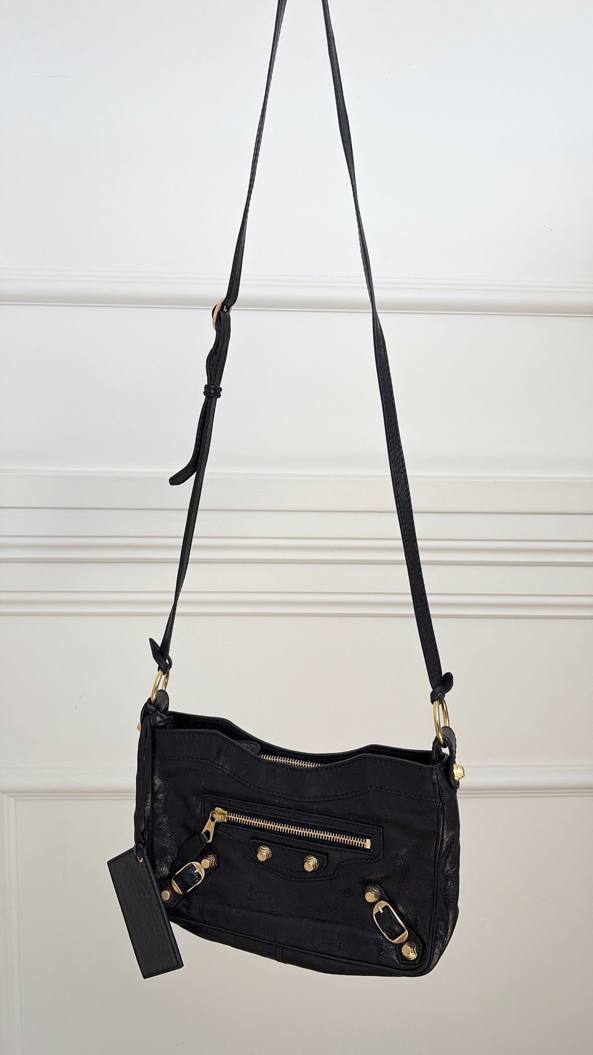 Balenciaga Black Leather City Crossbody Pouch Bag