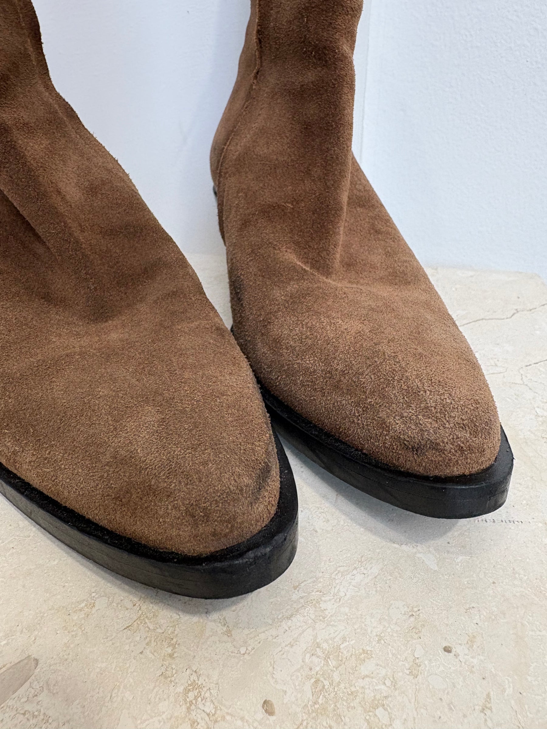 A Emery Hudson Brown Suede Ankle Boots, 39