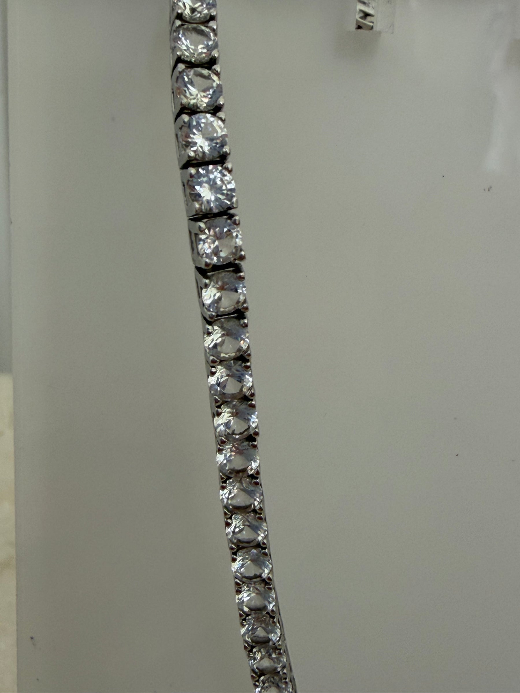Dorsey Sterling Silver and Lab Grown White Sapphire Tennis Necklace