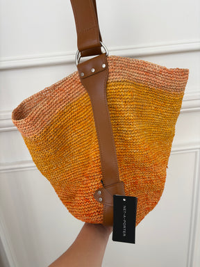 Isabel Marant Orange And Yellow Ambré Raffia Hobo