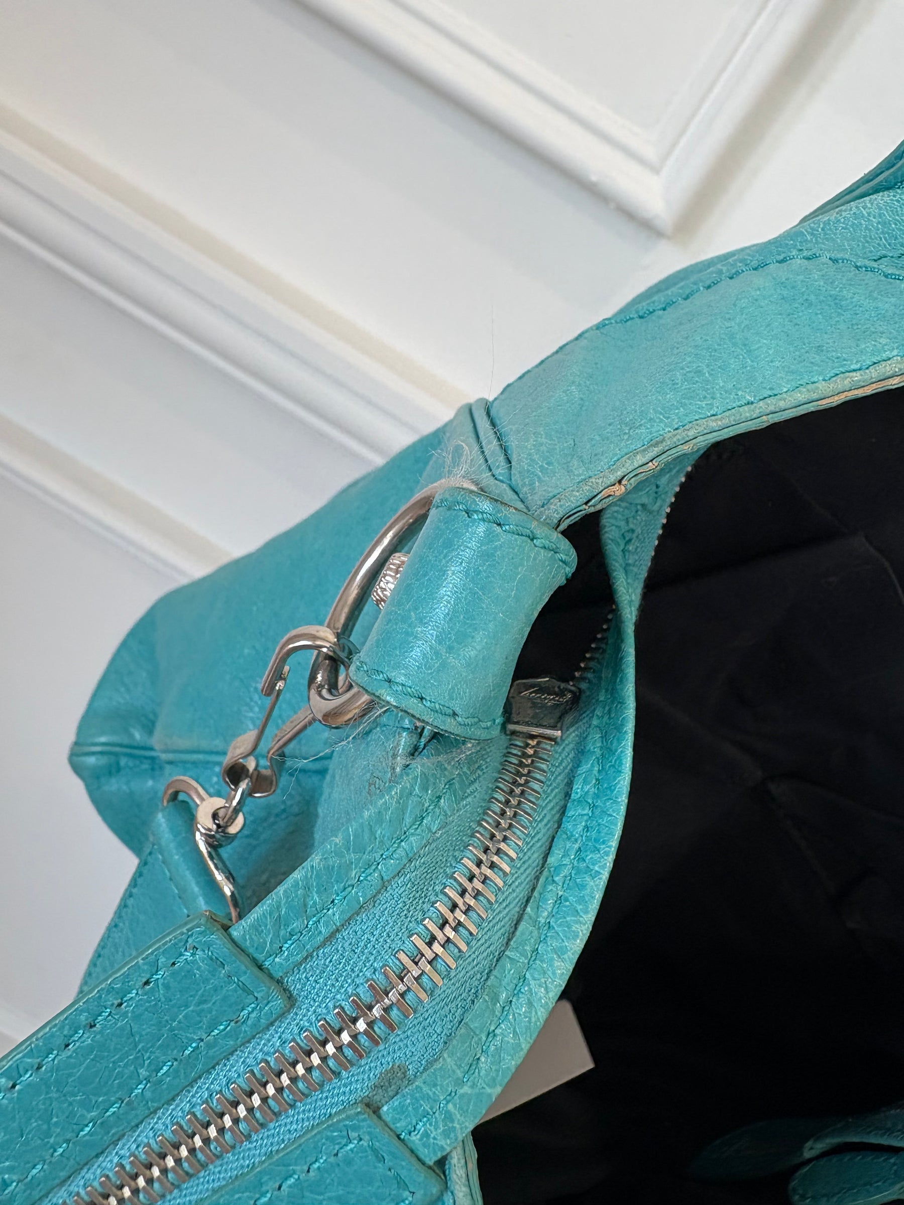Balenciaga Turquoise Leather City Bag