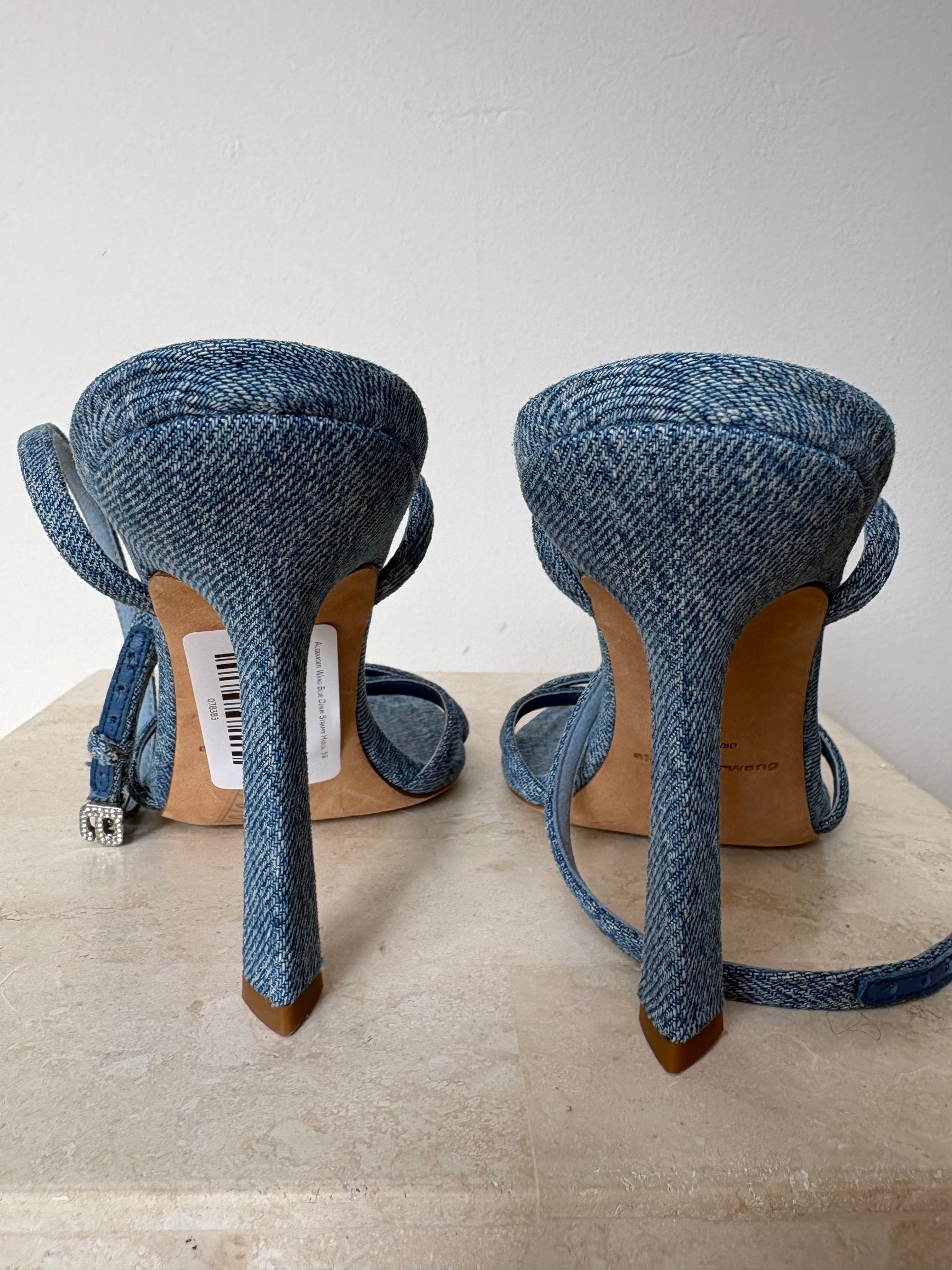 Alexander Wang Blue Denim Strappy Heels, 39