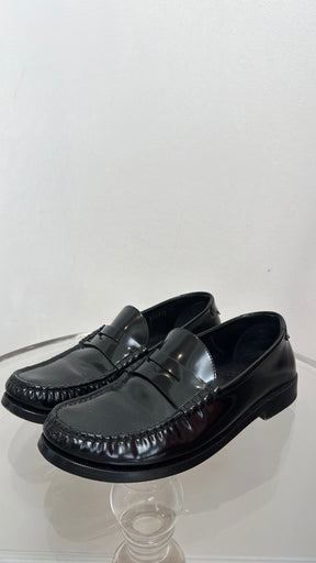 Saint Laurent Black Leather Le Loafer, 38