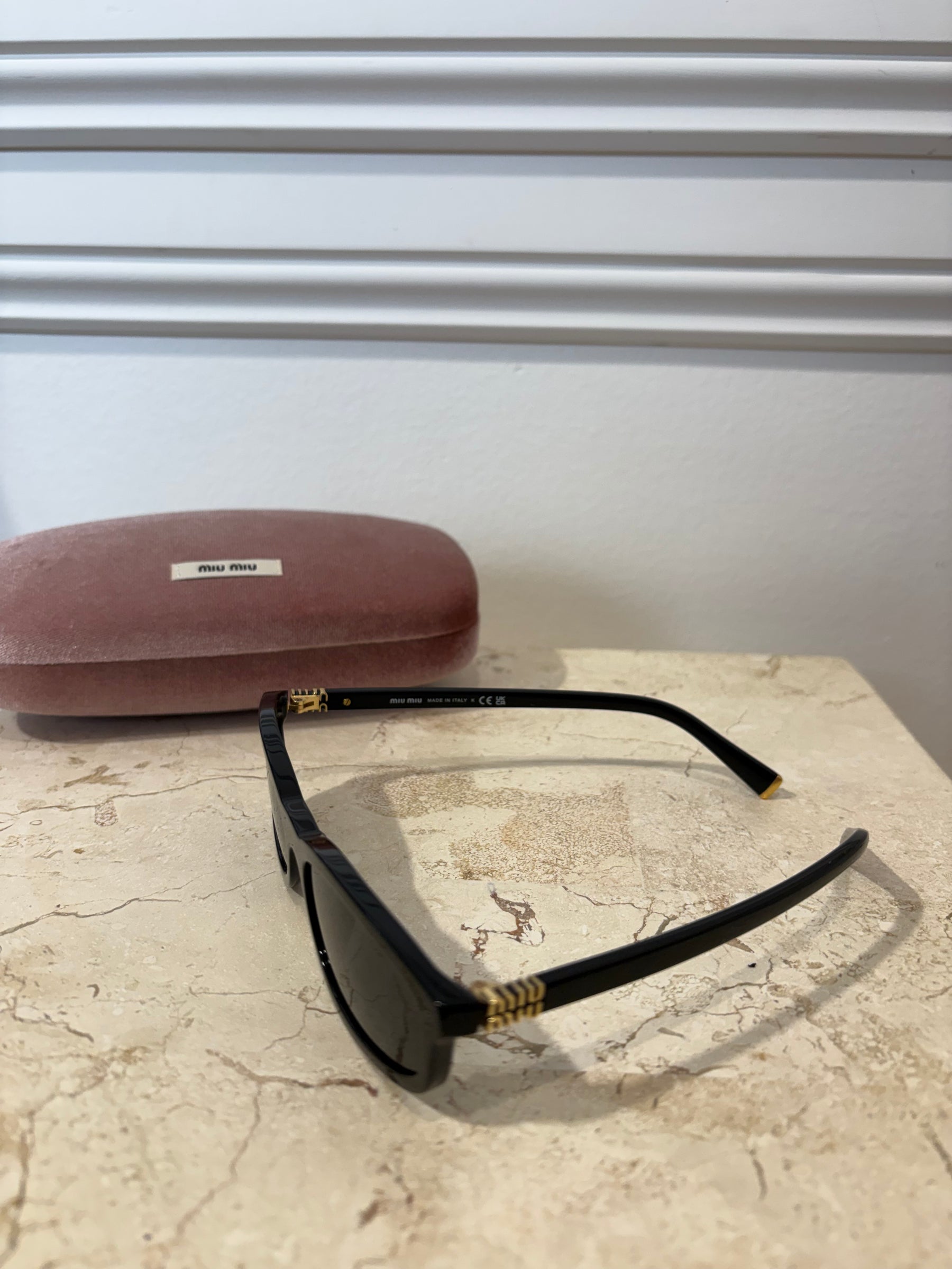 Miu Miu A06S Slim Sunglasses Black