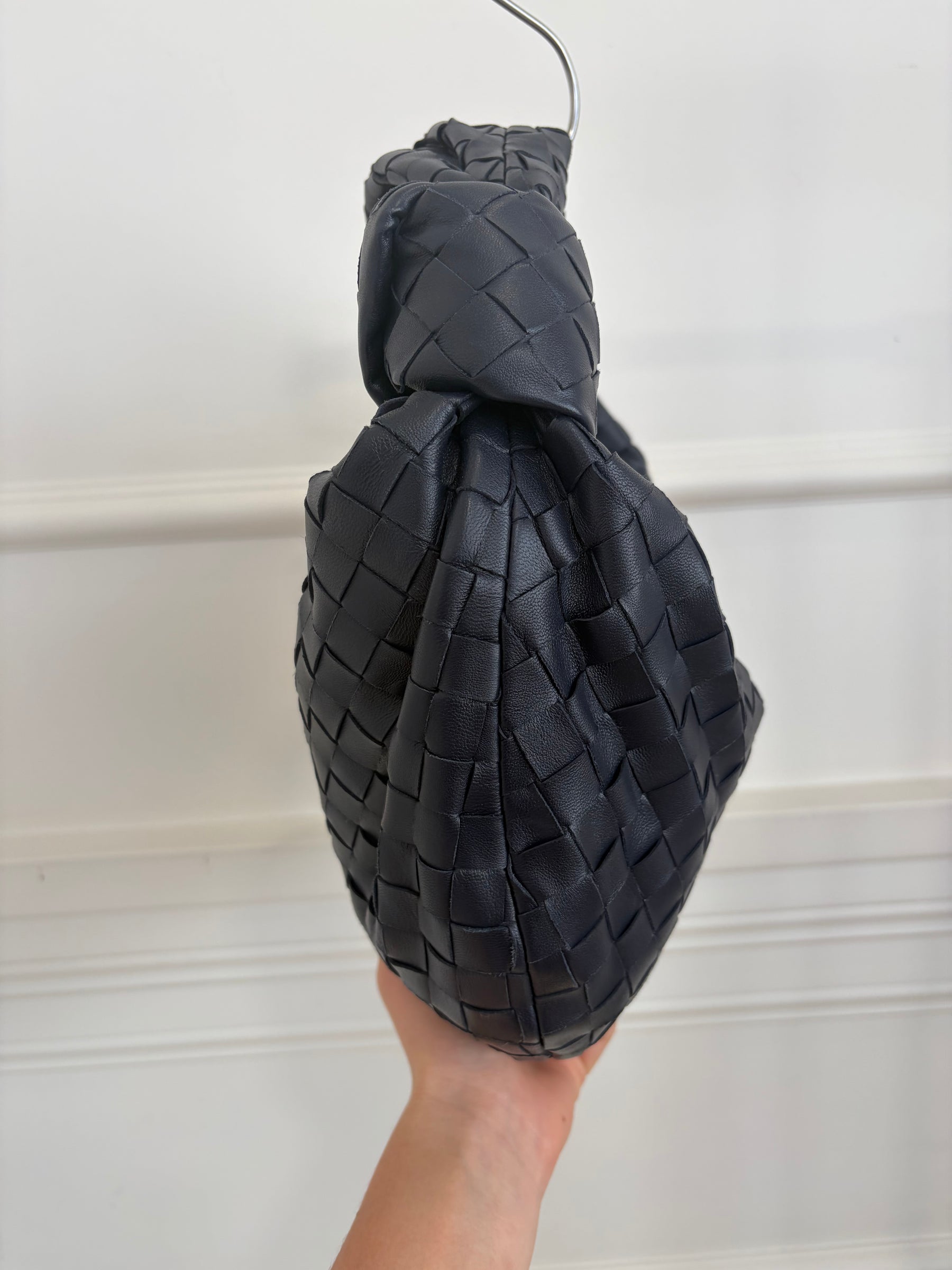 Bottega Veneta Navy Intrecciato Leather Teen Jodie