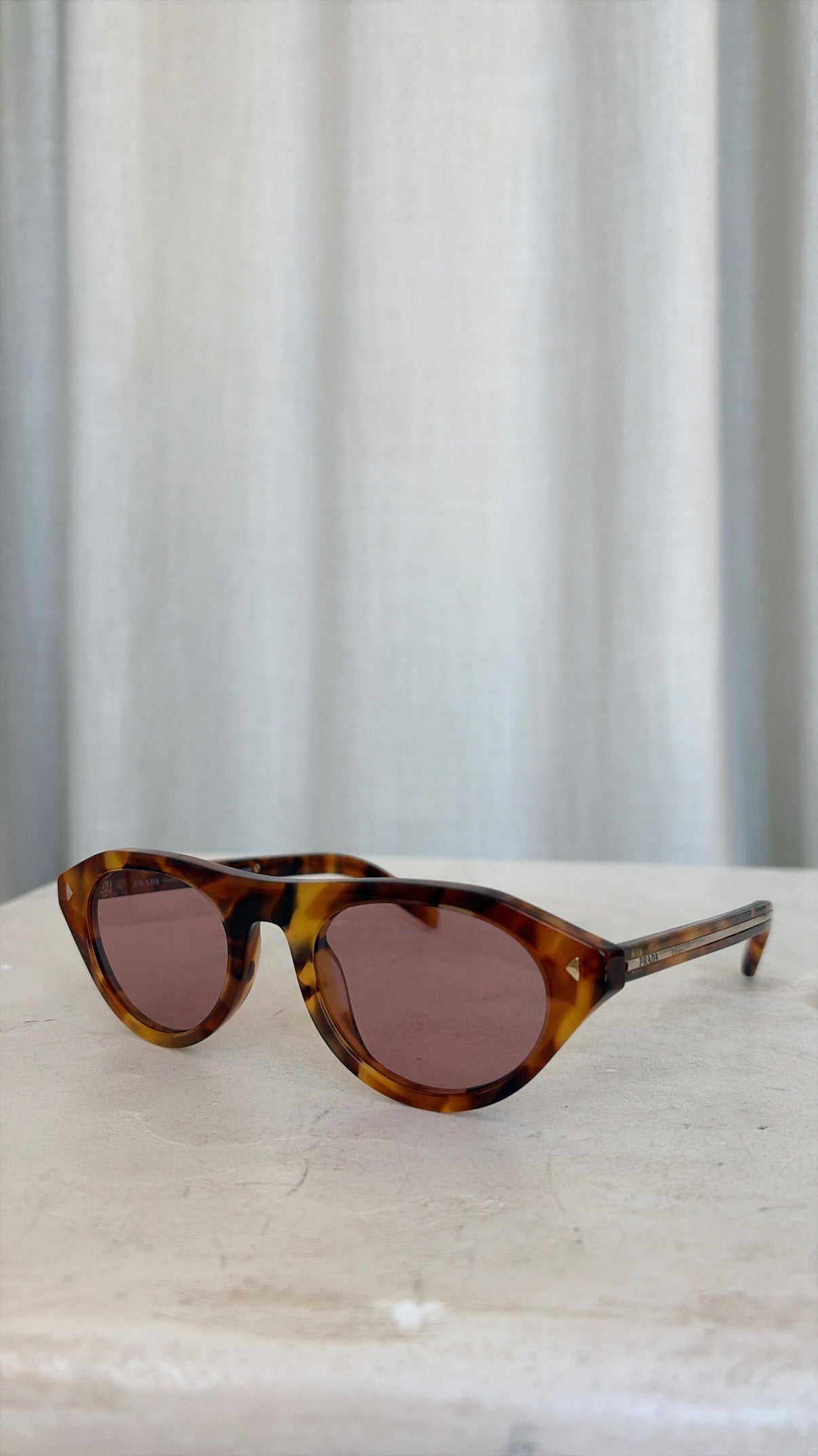 Prada Amber Tortoishell Pilot Sunglasses