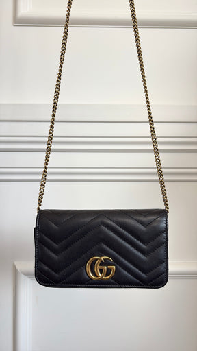 Gucci Black Marmont Mini Cross Body Bag