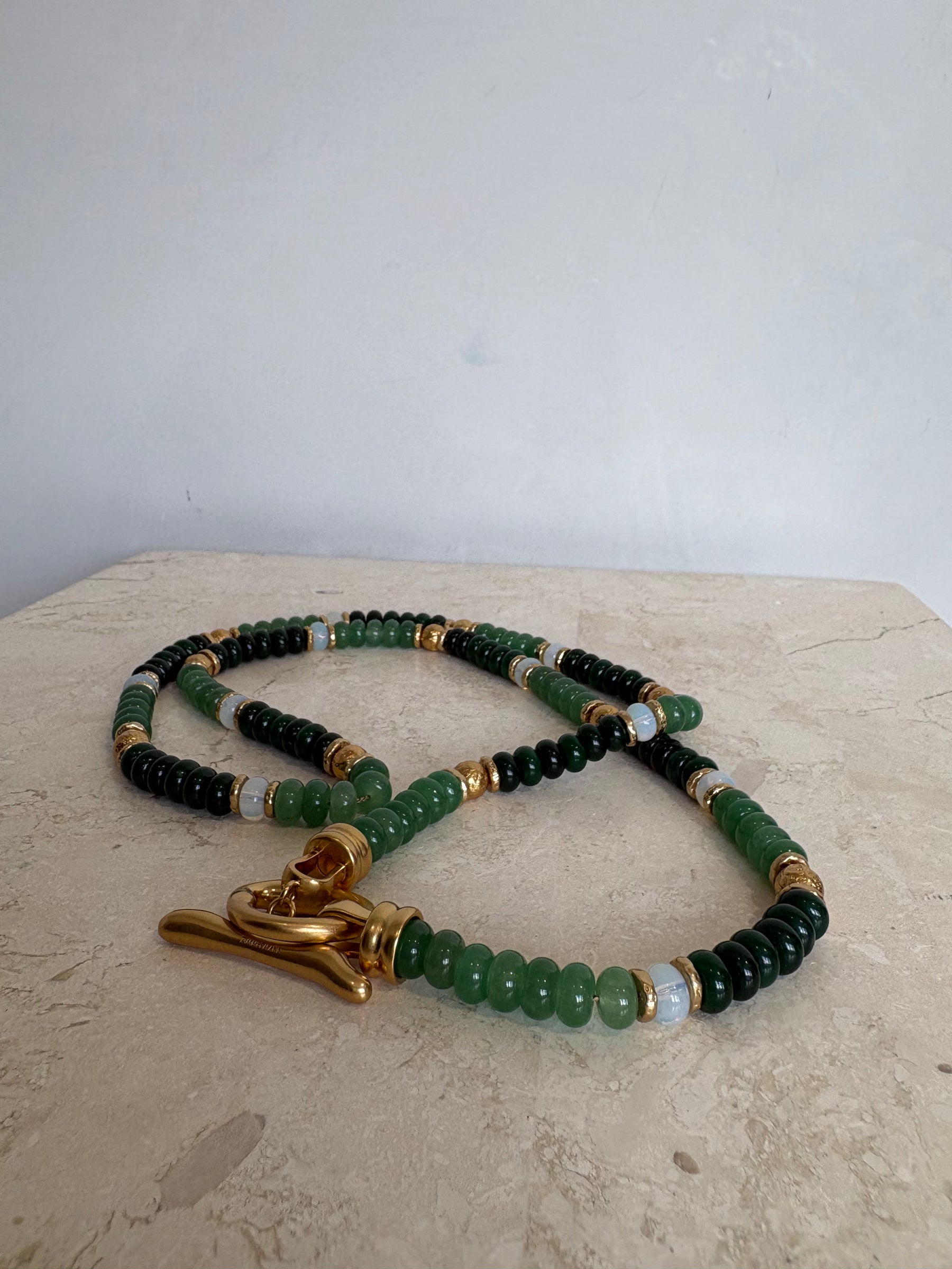Zimmermann Mellow Stone Necklace Antique Gold Malachite