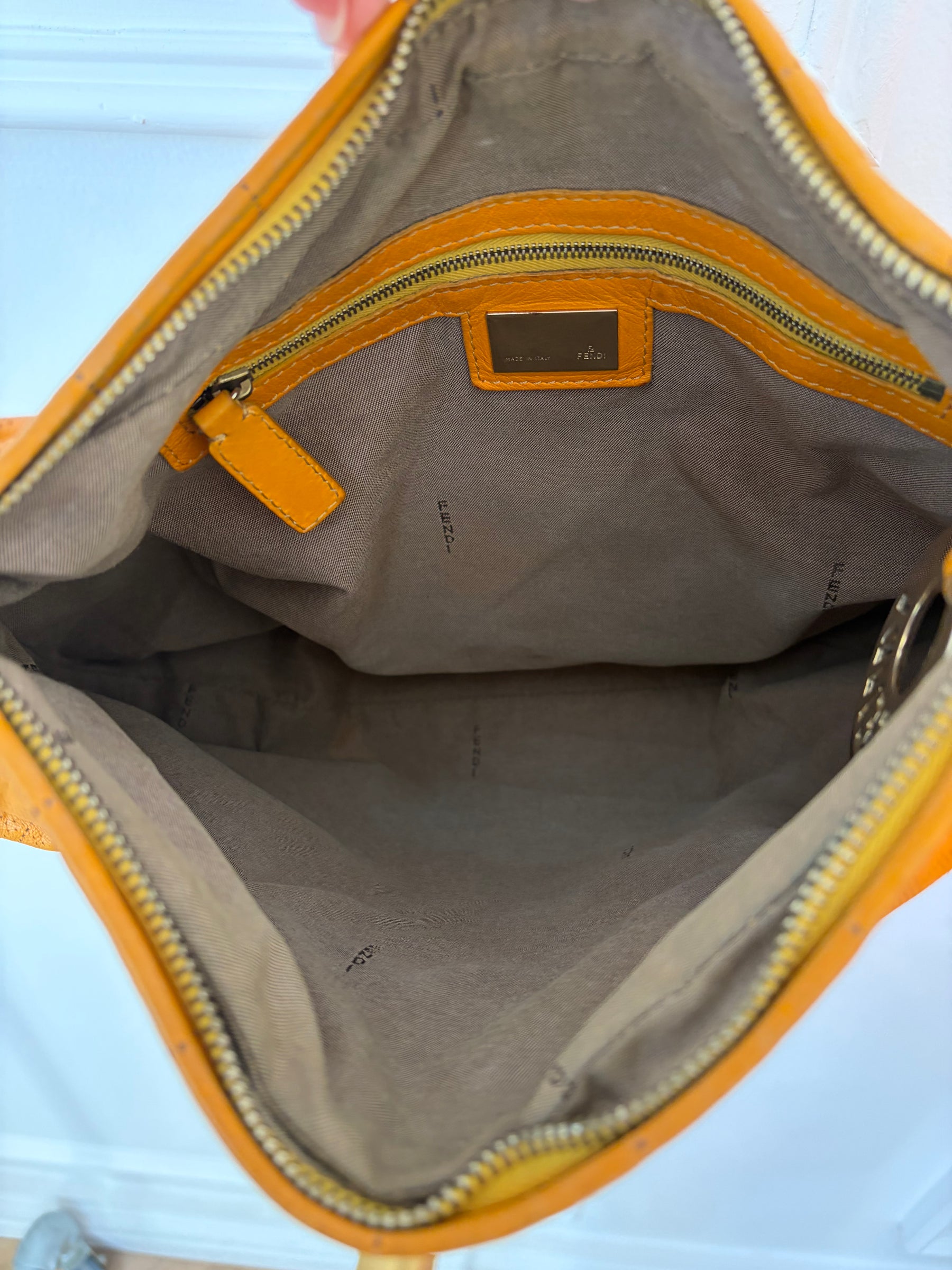 Fendi Orange Perforated Monogram Chef Bag