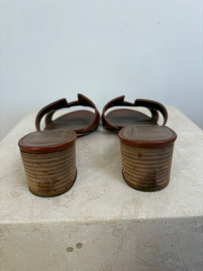 Hermès Tan Oran Mules, 37.5