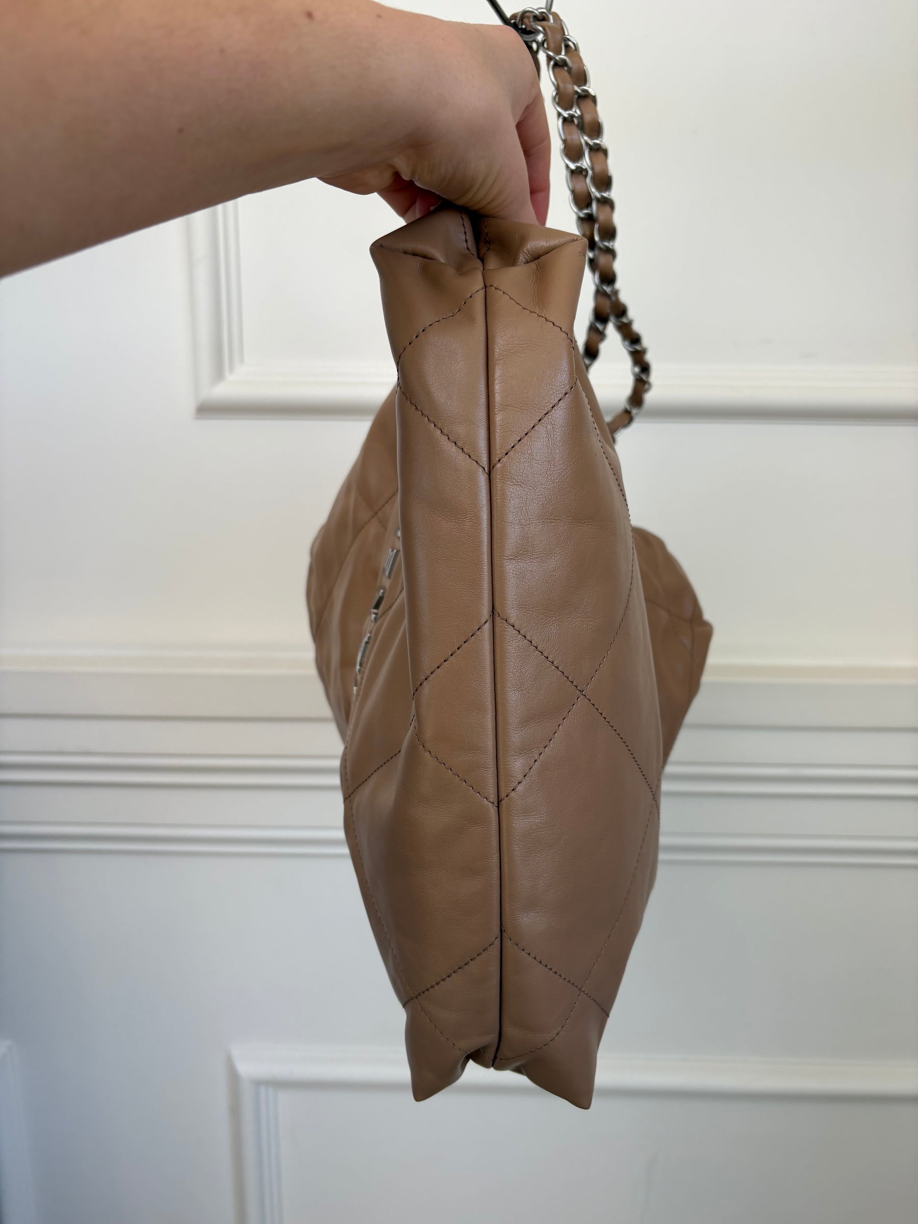 Chanel 22 Brown Leather Small Shoulder Bag