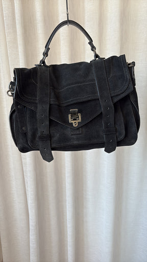 Proenza Schouler Black Suede PS1 Satchel Bag