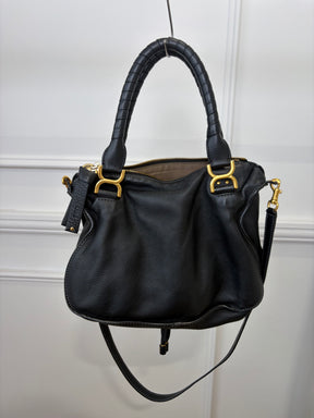 Chloé Black Leather Marcie Tote Bag