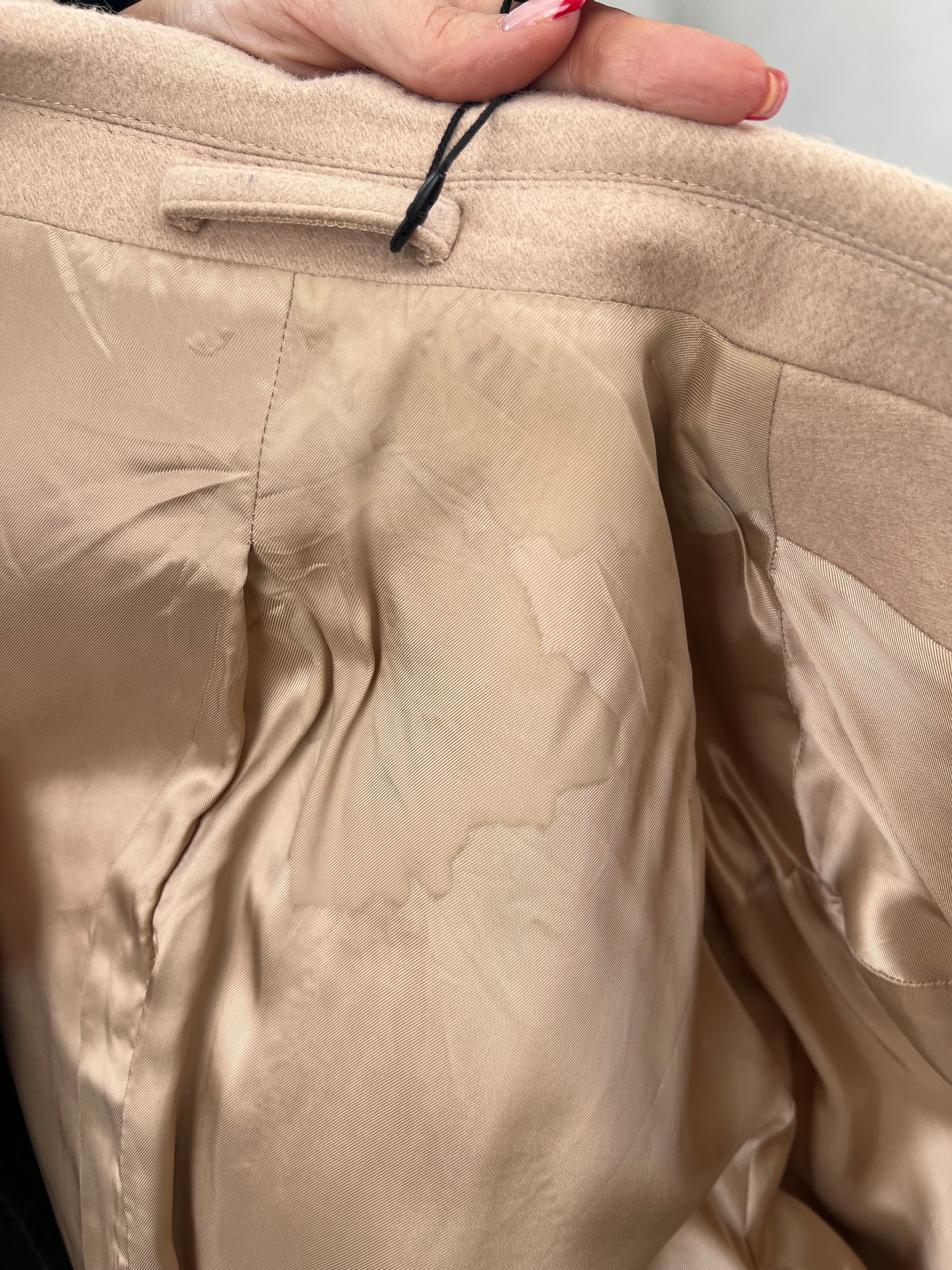Wardrobe NYC Beige Wool Double Breasted Coat, 1
