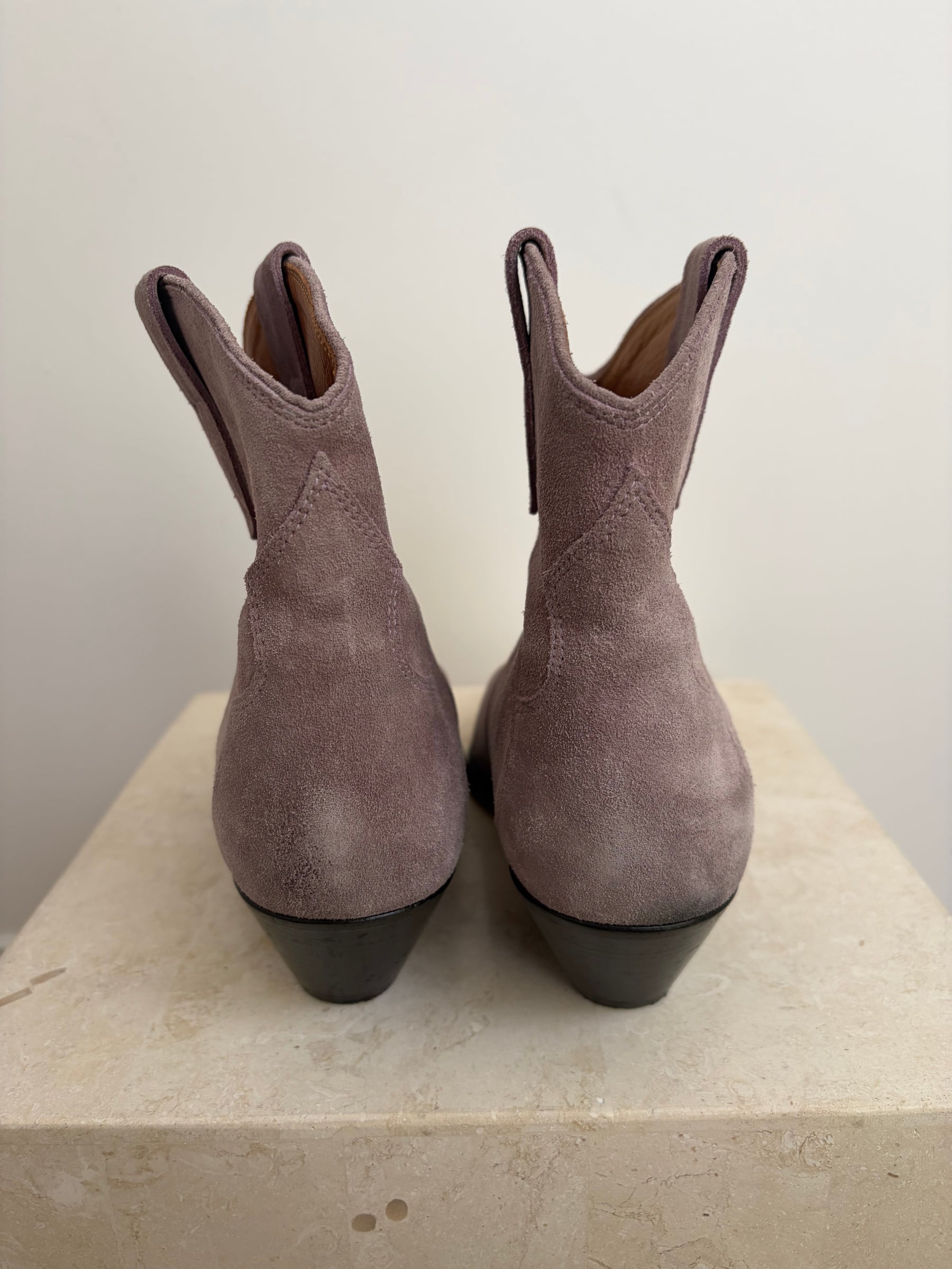 Isabel Marant Lilac Suede Western Ankle Boot, 41
