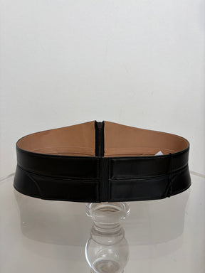 Alaia Black Leather Waist Belt, 75