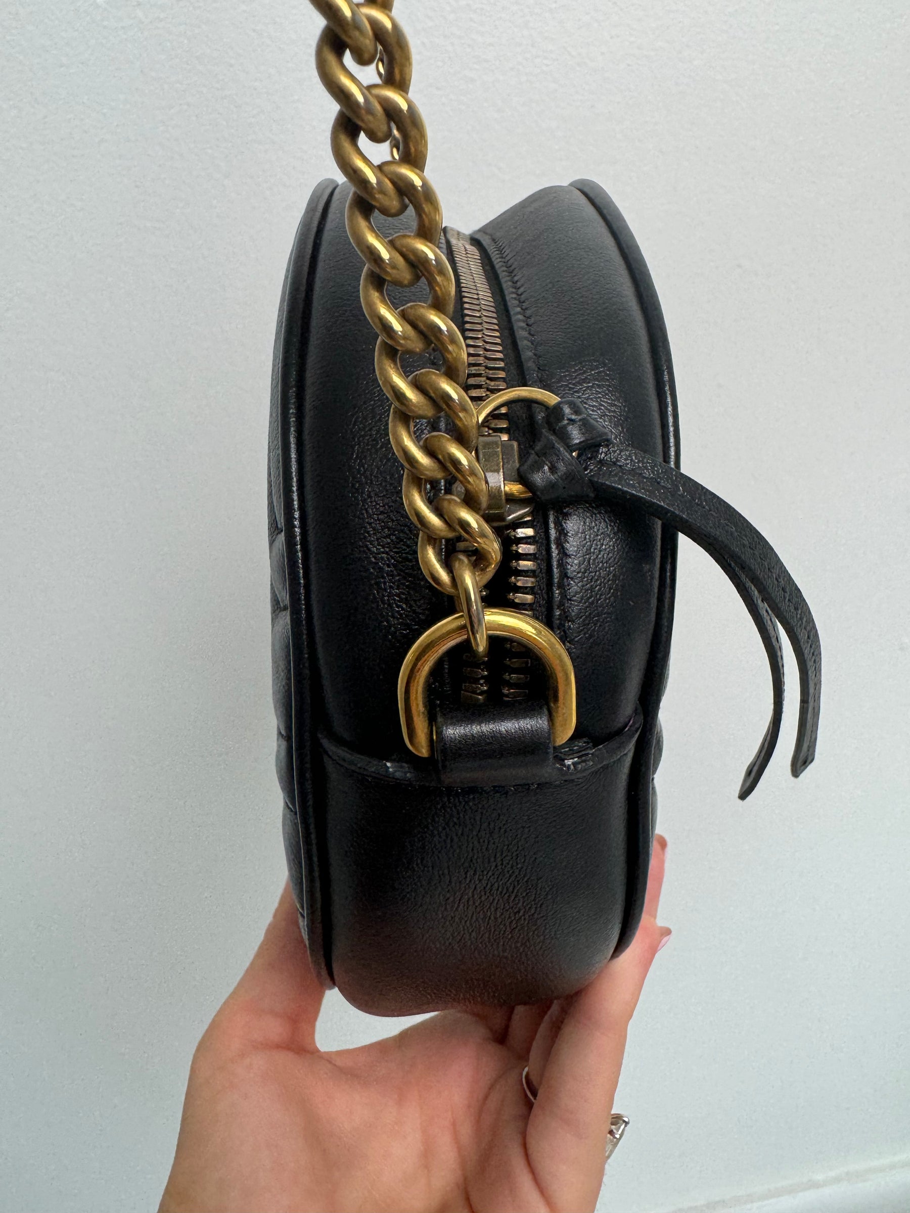 Gucci GG Marmont Round Leather Crossbody Bag