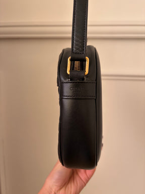 Céline Black Leather Square Quilted Camera Bag