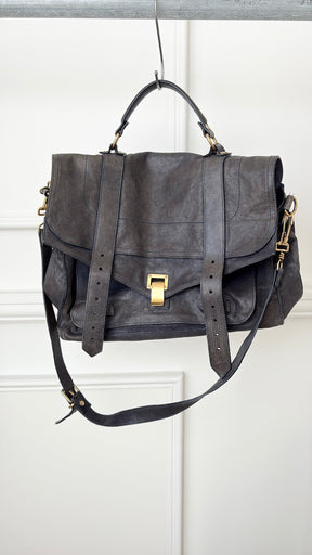 Proenza PS1 Leather Satchel Bag In Carbon