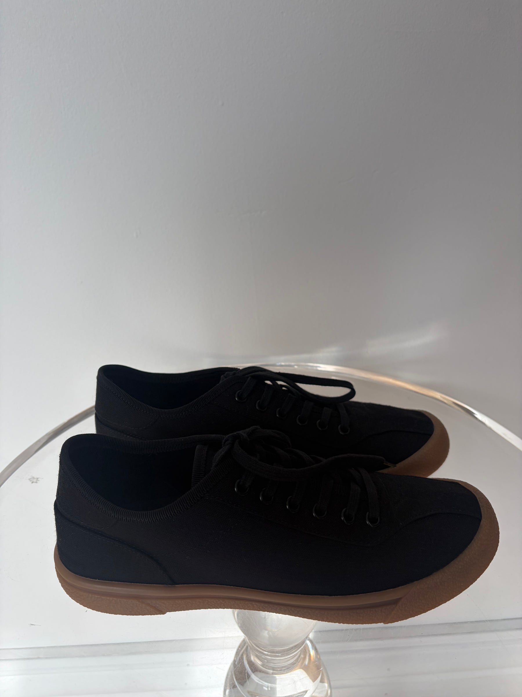 The Row Black Canvas Sneakers, 39