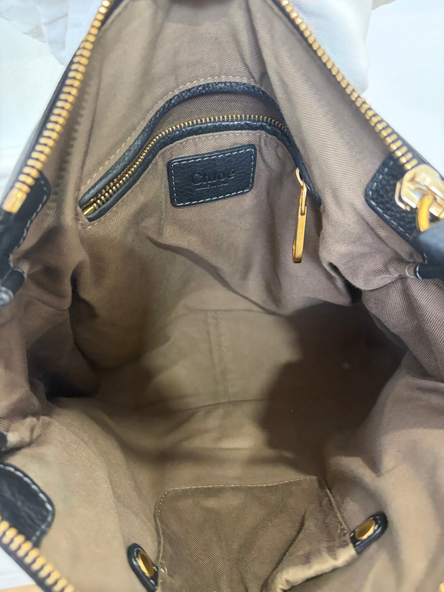 Chloé Black Leather Marcie Tote Bag