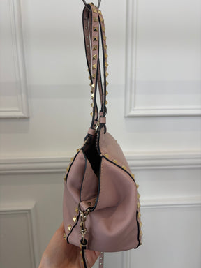 Valentino Garavani Blush Leather Rockstud Tote Bag