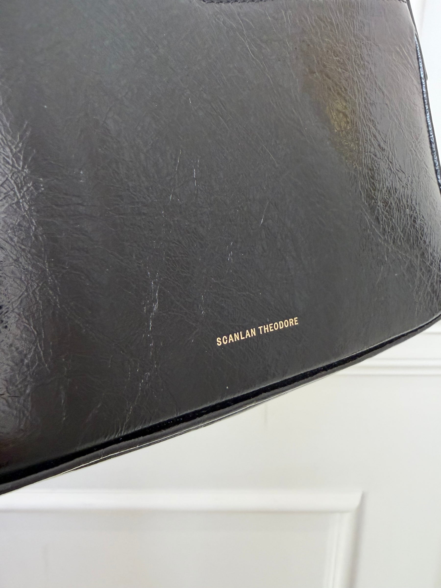 Scanlan Theodore Black Patent Leather Shoulder Bag
