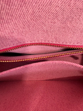 Dior Pink Denim Macrocannage Medium Caro Bag