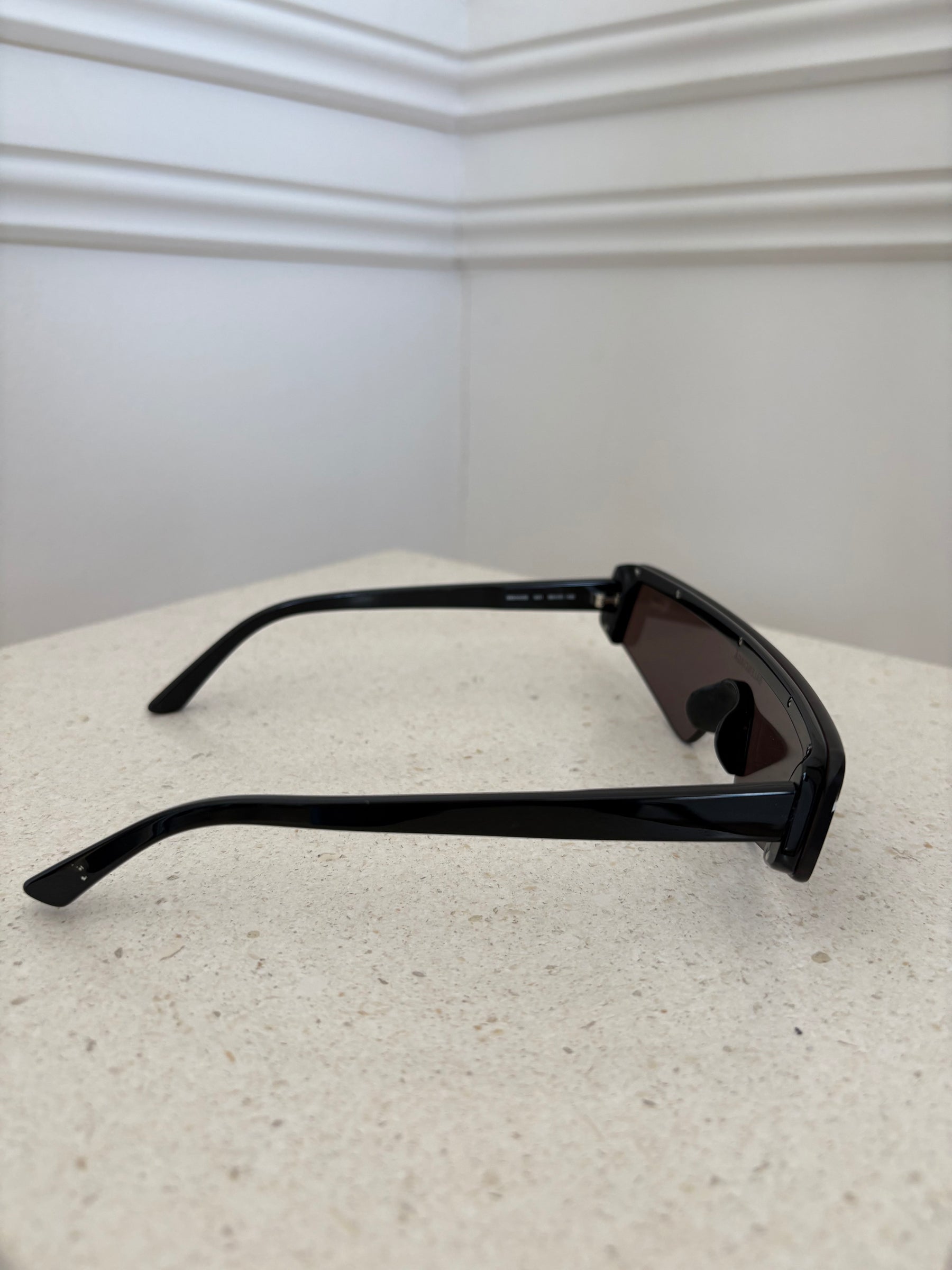 Balenciaga Black Logo Flat Top Sunglasses