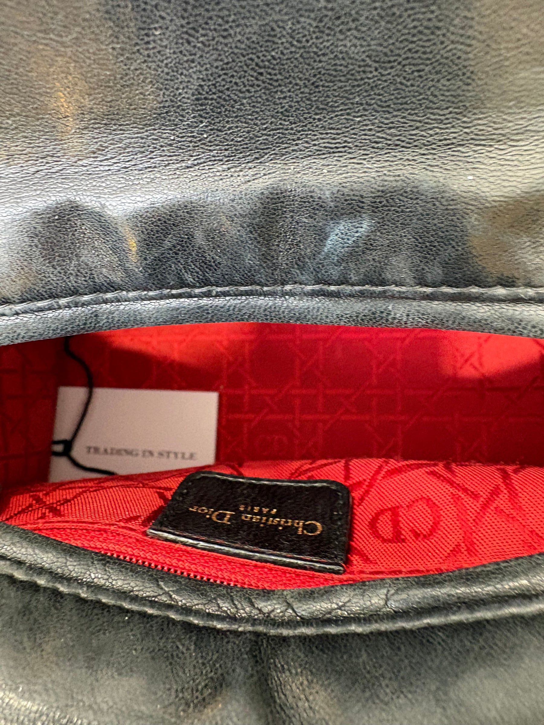 Dior Black Cannage Leather Medium Lady Dior With Gold Hardware