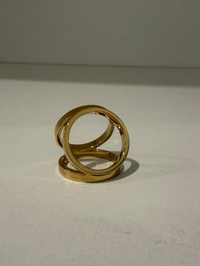 Hermès Gold Tone Trio scarf 90 ring