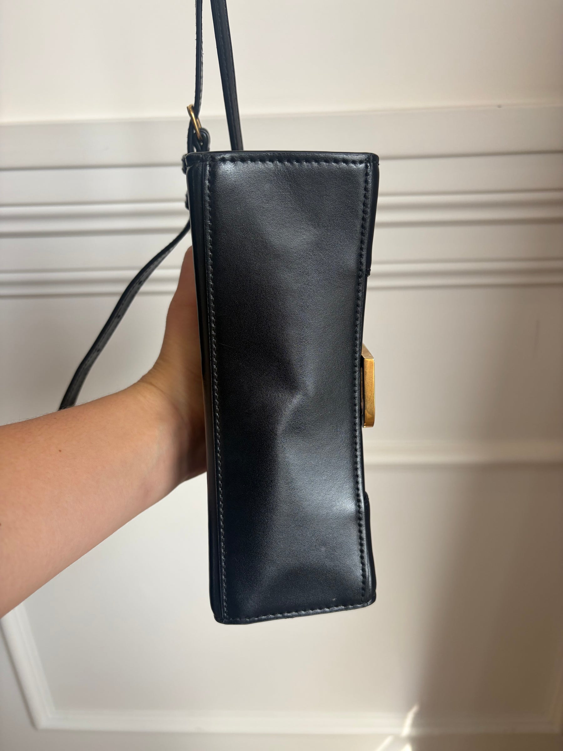 Balenciaga Black Leather Mini Hourglass Bag