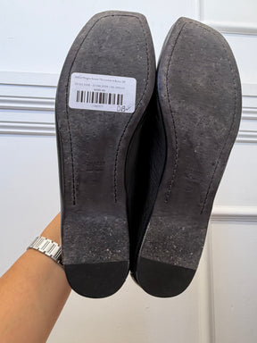 Khaite Monroe Square Toe Loafers in Black, 39
