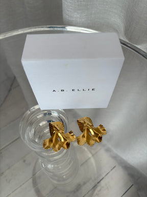 A.B.ELLIE Gold Tone Indigo Stud Clip On earrings