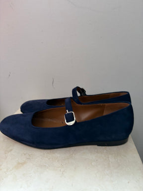 Le Monde Beryl Blue Suede Mary Janes, 41