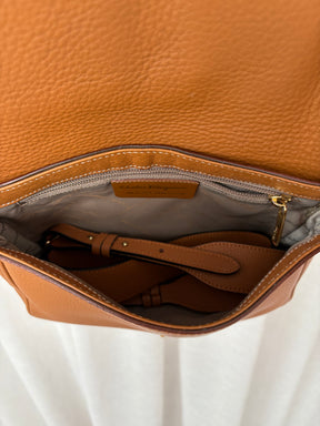 Salvatore Ferragamo Brown leather Shoulder Logo Buckle Bag