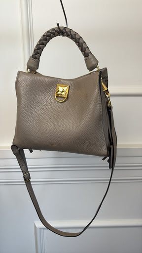 Mulberry Taupe Grained Leather Small Iris Bag