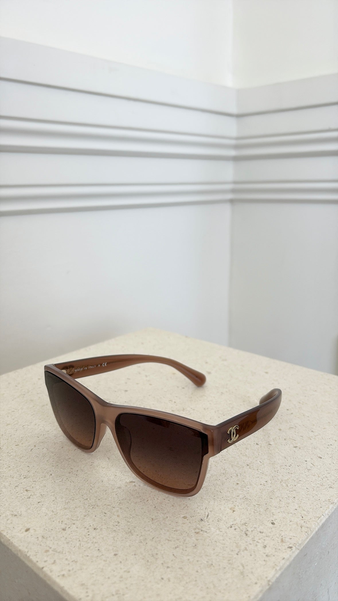 Chanel Taupe Suare Sunglasses