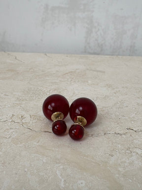 Dior Red Stone Tribales Earrings