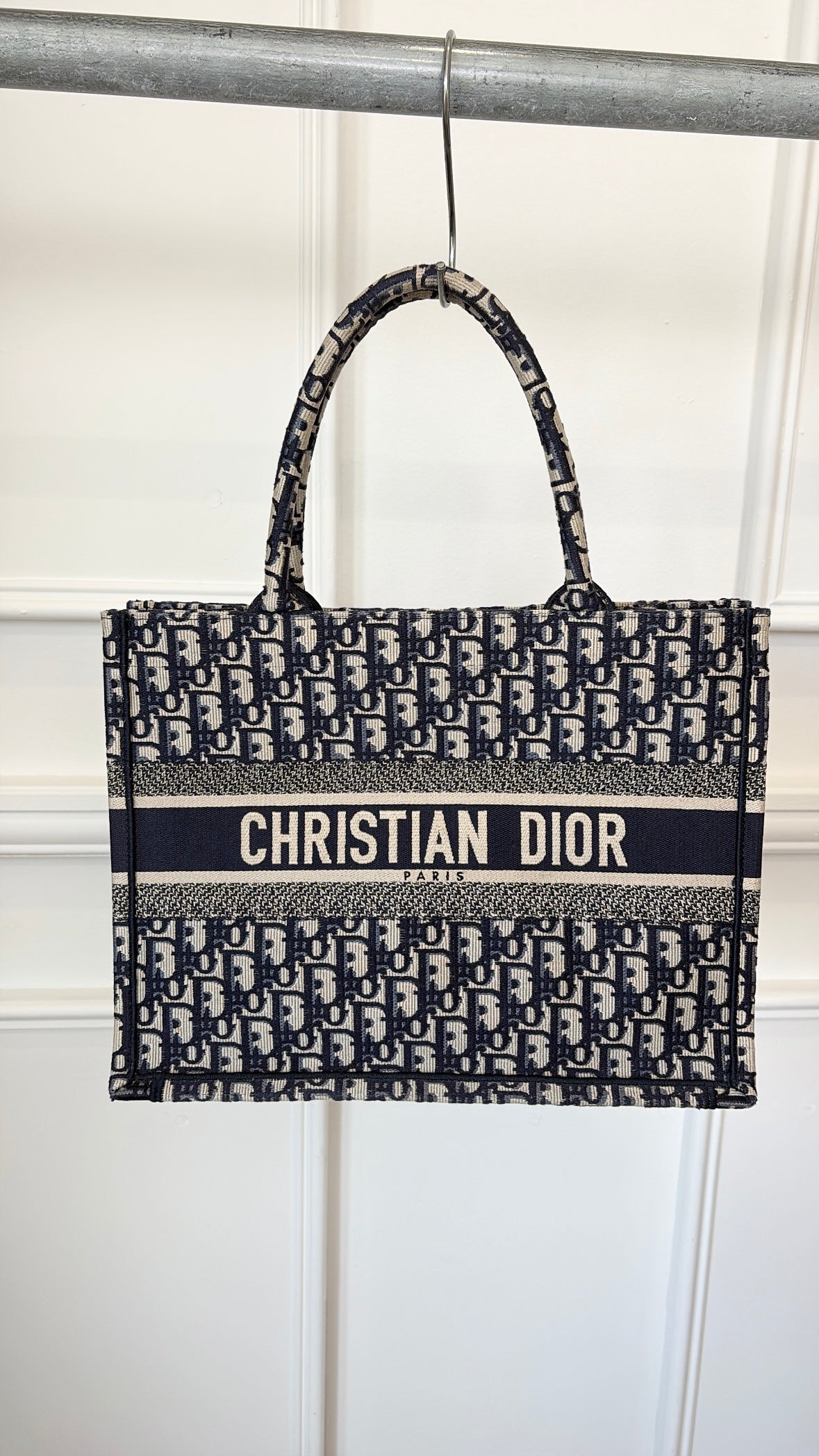 Dior Navy Oblique Canvas Medium Book Tote