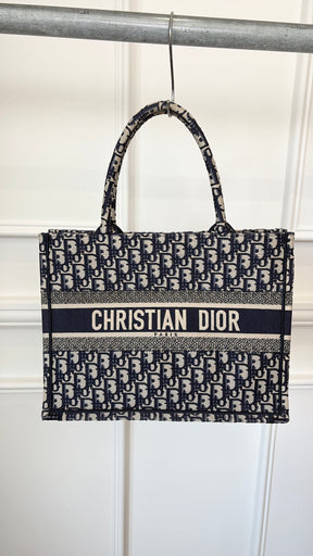 Dior Navy Oblique Canvas Medium Book Tote