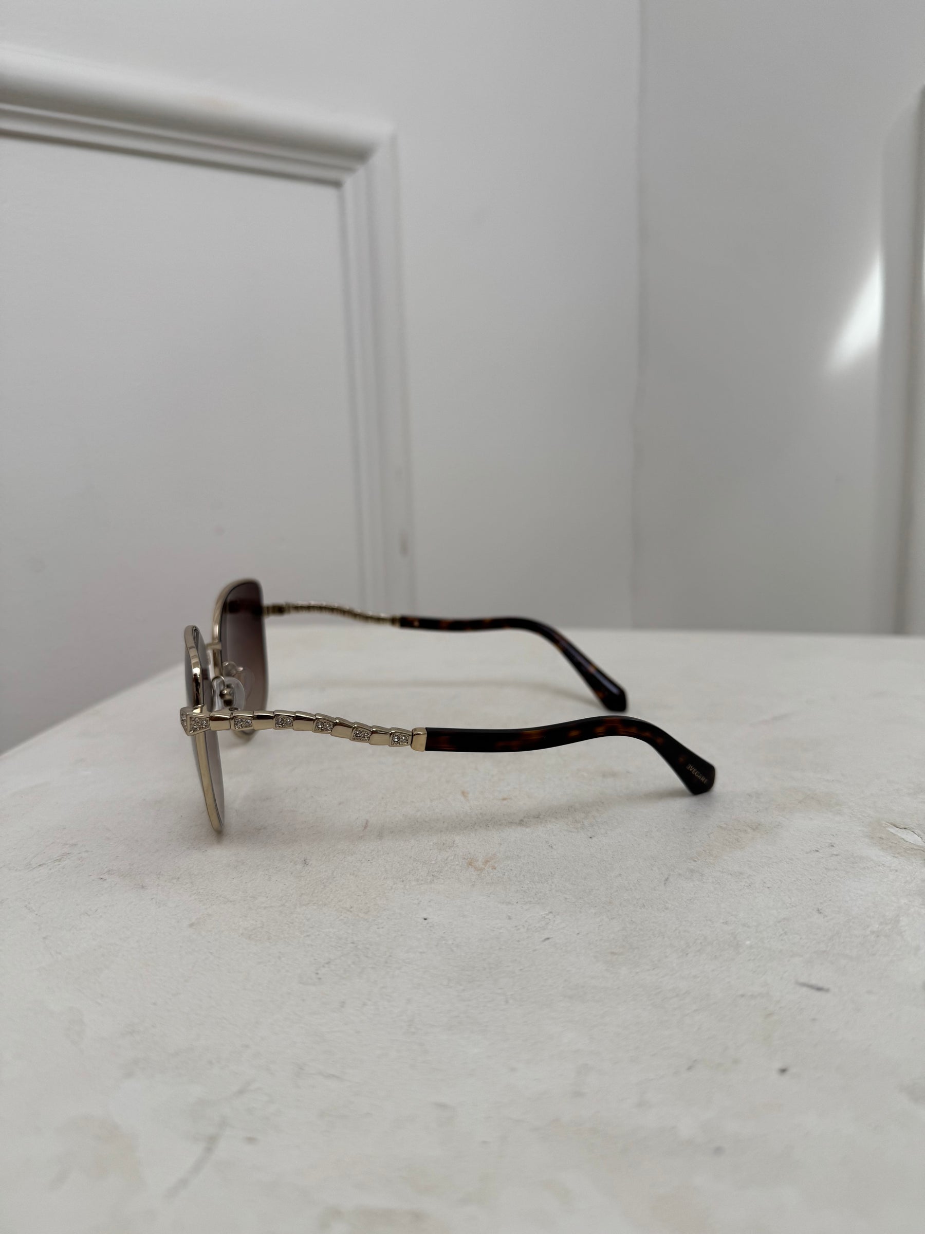 Bvlgari Gold Fram embellished Sunglasses