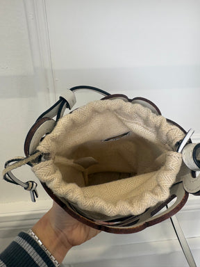 Loewe White Anagram Logo Mini Bucker Bag