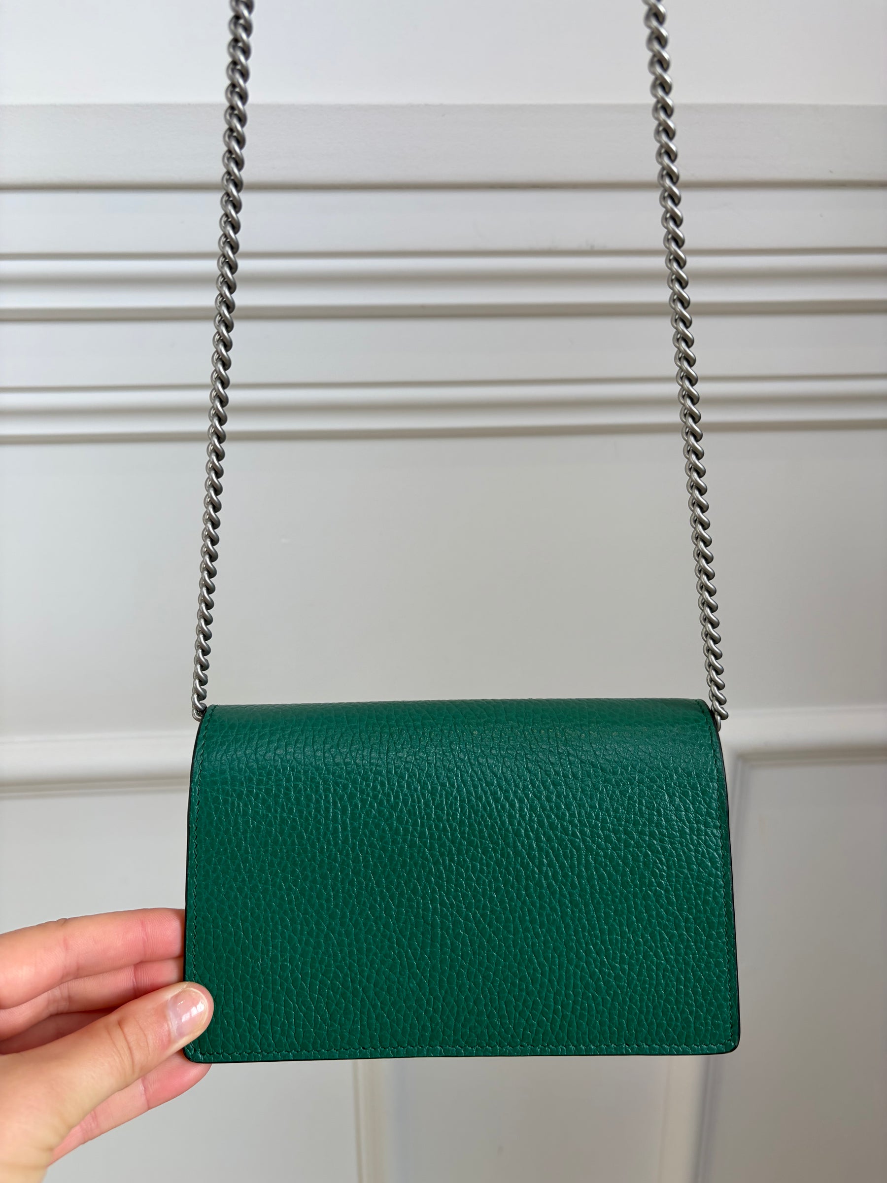 Gucci Green Leather Super Mini Dionysus Bag