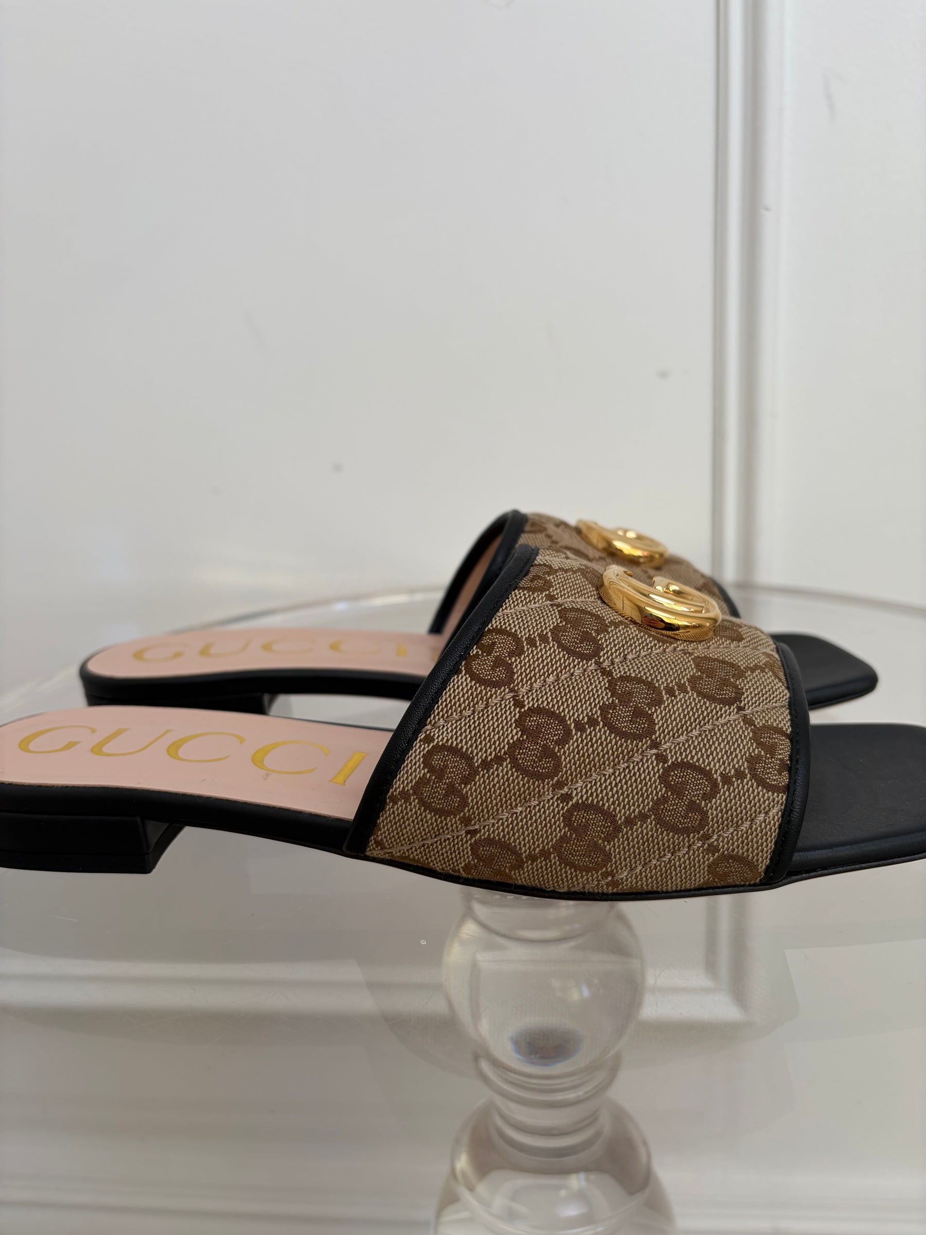 Gucci Monogram Marmont Slides, 41