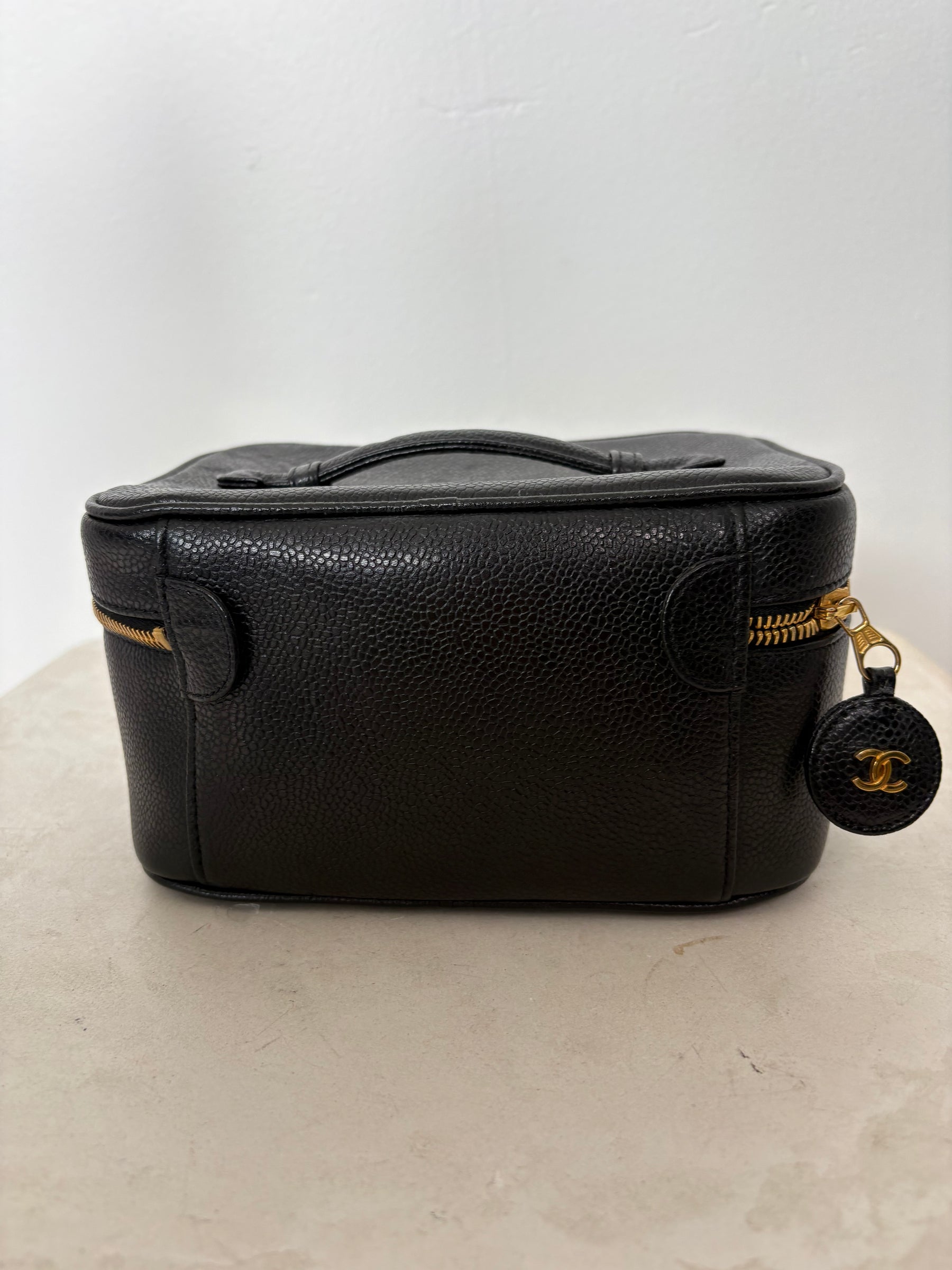 Chanel Black Caviar Leather Vanity Case