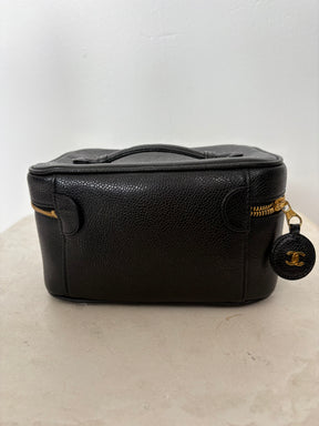 Chanel Black Caviar Leather Vanity Case