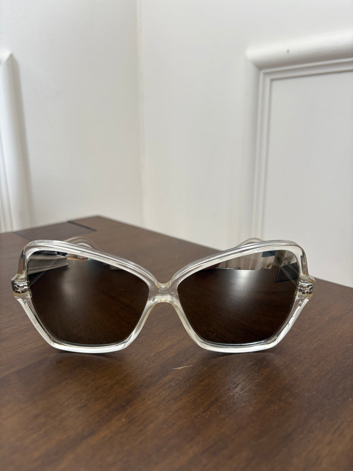 Céline Clear Butterfly Mirrored Sunglasses