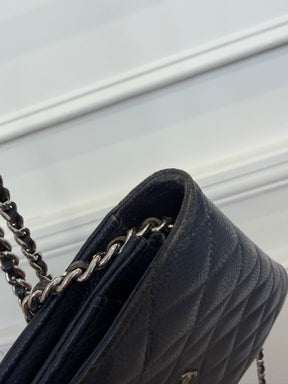 Chanel Navy Caviar Leather Wallet on Chain