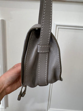 Chloé Grey Grained Leather Marcie Bag